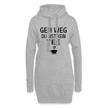 Du bist kein tee - Hoodie-Kleid - Grau meliert - Vorne