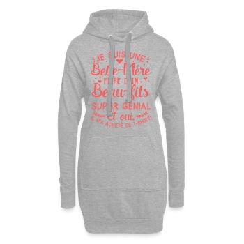 Belle-Maman Belle-Mère Maman-Bonus Fete Des Meres - Sweat-shirt à capuche long Femme - gris chiné - Devant