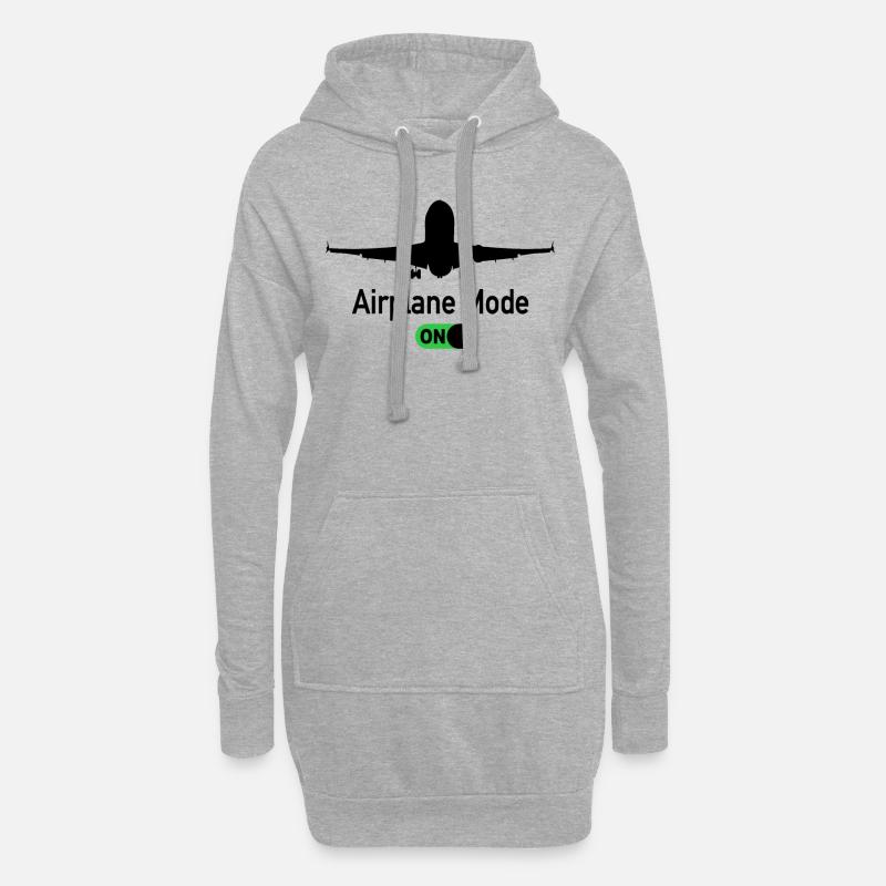 Airplane Mode On Pilot Pilot Pilot Pilotes - Sweat-shirt à capuche long Femme - gris chiné