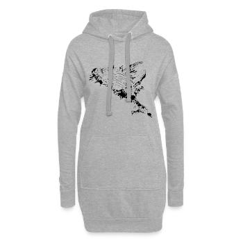 Buckelwal cool - Hoodie-Kleid - Grau meliert - Vorne