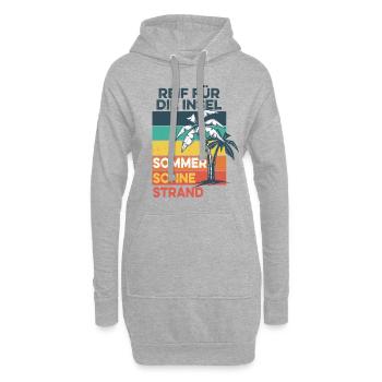 Reif für die Insel - Sommer, Sonne, Strand - Hoodie-Kleid - Grau meliert - Vorne