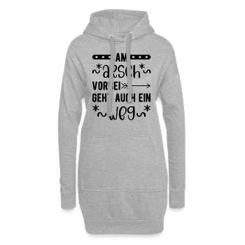 Am Arsch vorbei geht auch ein Weg - Hoodie-Kleid - Grau meliert - Vorne