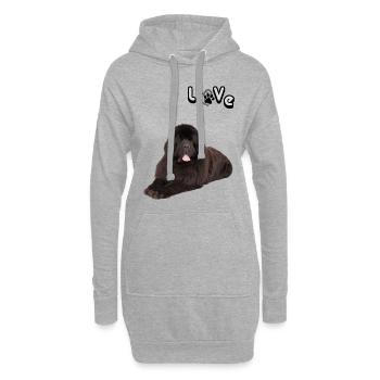 L’amour des chiens pour un Terre-Neunois - Sweat-shirt à capuche long Femme - gris chiné - Devant