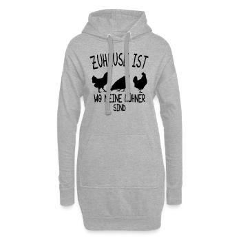 Zuhause ist wo meine Hühner sind - Landwirte - Hoodie-Kleid - Grau meliert - Vorne