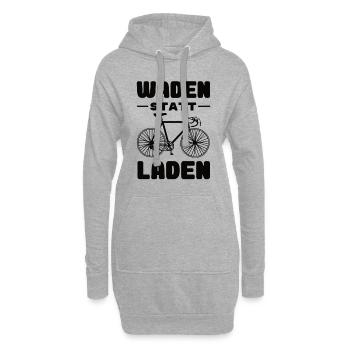 Fahrrad - Waden statt Laden - MTB Rennrad Spruch - Hoodie-Kleid - Grau meliert - Vorne