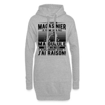 Magasinier Cadeau - Sweat-shirt à capuche long Femme - gris chiné - Devant