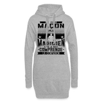 Maçon Maçonnerie Drôle - Sweat-shirt à capuche long Femme - gris chiné - Devant