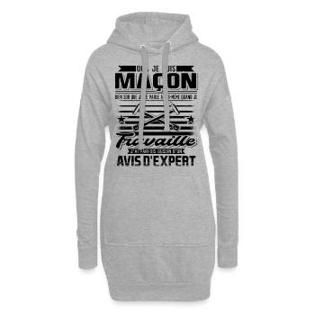 Maçon Maçonnerie Humour Dicton - Sweat-shirt à capuche long Femme - gris chiné - Devant