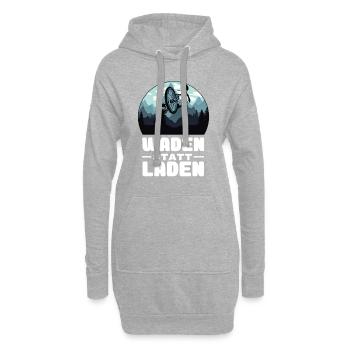Fahrrad - Waden statt Laden - MTB Rennrad Spruch - Hoodie-Kleid - Grau meliert - Vorne