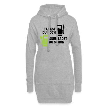 Elektroauto - Tankst Du Noch Oder Lädst Du Schon - Hoodie-Kleid - Grau meliert - Vorne