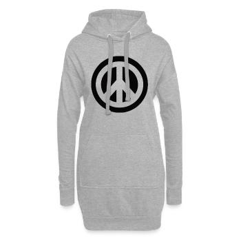 Hippie Frieden Peace Peacezeichen - Hoodie-Kleid - Grau meliert - Vorne