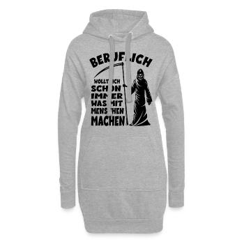 Sensenmann - Beruflich wollte ich schon immer was - Hoodie-Kleid - Grau meliert - Vorne