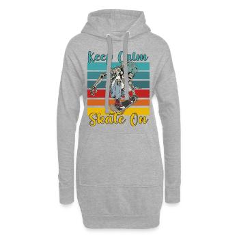 Keep Calm Skate on Skateboarding - Sweat-shirt à capuche long Femme - gris chiné - Devant