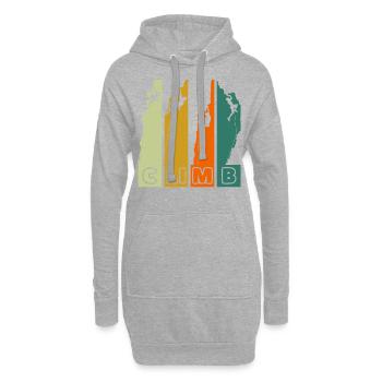 Escalade Alpinisme Escalade Rétro - Sweat-shirt à capuche long Femme - gris chiné - Devant