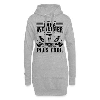 Papa Menuisier - Sweat-shirt à capuche long Femme - gris chiné - Devant