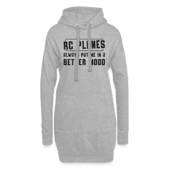 RC pilote modèle vol avion idée de cadeau - Sweat-shirt à capuche long Femme - gris chiné - Devant