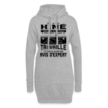 Kinésithérapeute Humour Kinésithérapie Kiné - Sweat-shirt à capuche long Femme - gris chiné - Devant
