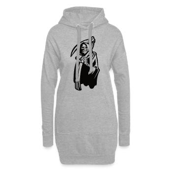 Tête de mort squelette horreur horreur sombre Horreur Skulls - Sweat-shirt à capuche long Femme - gris chiné - Devant