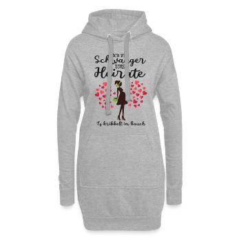 Enceinte grossesse mariage cadeau - Sweat-shirt à capuche long Femme - gris chiné - Devant