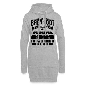 Baby-Foot Humour Baby Foot - Sweat-shirt à capuche long Femme - gris chiné - Devant