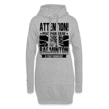 Badminton Humour Joueur Badminton - Sweat-shirt à capuche long Femme - gris chiné - Devant