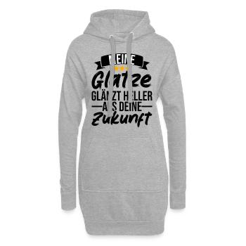 Glatze Glatzkopf Glatzenträger Geschenk - Hoodie-Kleid - Grau meliert - Vorne