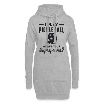 Pickleball Sport Ball Spieler Dink Geschenkidee - Hoodie-Kleid - Grau meliert - Vorne