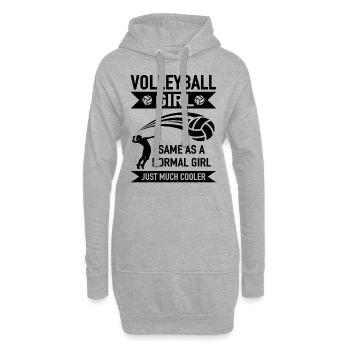 Volleyball Girl - Beach Volleyball Girls - Hoodie-Kleid - Grau meliert - Vorne