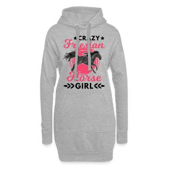 Crazy Friesian Horse Girl Friesenpferd - Hoodie-Kleid - Grau meliert - Vorne