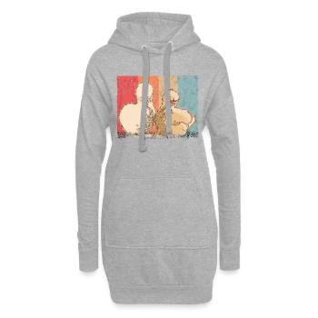 Seidenhuhn Retro Seidenhühner Vintage Silkie Huhn - Hoodie-Kleid - Grau meliert - Vorne