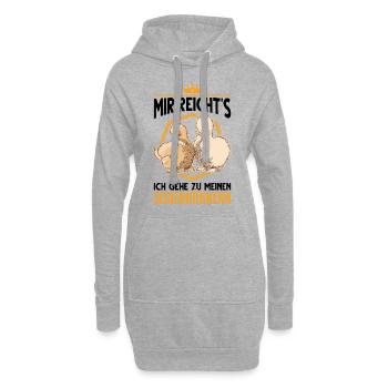 Seidenhuhn Züchter Seidenhühner Silkie Huhn - Hoodie-Kleid - Grau meliert - Vorne