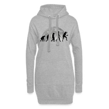 Joueur de ping-pong Evolution Lune ping-pong - Sweat-shirt à capuche long Femme - gris chiné - Devant