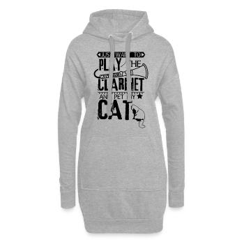 Klarinette katze - Hoodie-Kleid - Grau meliert - Vorne