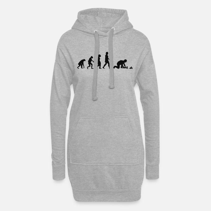 Pflasterer Evolution Steinsetzer Pflastersetzer - Hoodie-Kleid - Grau meliert