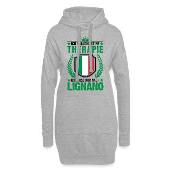 Lignano Therapie Italien Urlaub Reise - Hoodie-Kleid - Grau meliert - Vorne