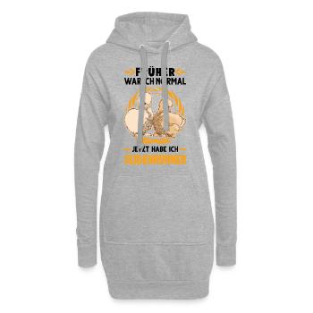 Seidenhuhn Spruch Seidenhühner Silkie Huhn - Hoodie-Kleid - Grau meliert - Vorne