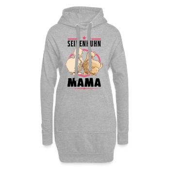 Seidenhuhn Mama Seidenhühner Silkie Huhn - Hoodie-Kleid - Grau meliert - Vorne