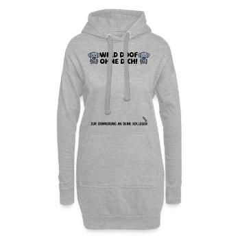 Jobwechsel Neuer Job Abschied Abschiedsgeschenk - Hoodie-Kleid - Grau meliert - Vorne