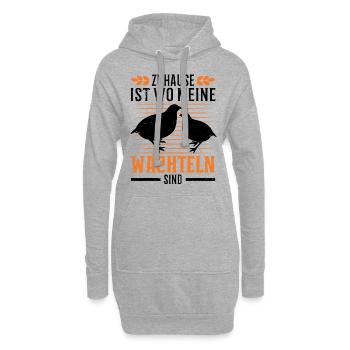 Zuhause ist wo meine Wachteln sind - Hoodie-Kleid - Grau meliert - Vorne