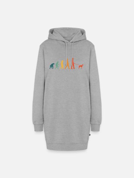 Whippet Evoluition Retro Windhund Sighthound - Hoodie-Kleid - Grau meliert