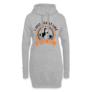 Gänse Züchter Spruch Gans Gänsezüchter - Hoodie-Kleid - Grau meliert - Vorne
