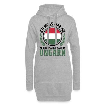 Ungarn Urlaub Ungarische Flagge Geschenk - Hoodie-Kleid - Grau meliert - Vorne