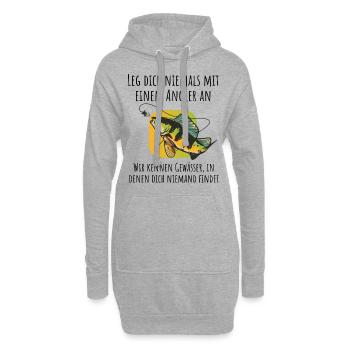 Das Leben ist besser mit Angeln - Angler - Hoodie-Kleid - Grau meliert - Vorne