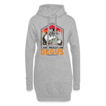 I just really like Degus Degu Cadeau - Sweat-shirt à capuche long Femme - gris chiné - Devant