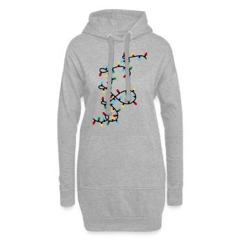 String lights Christmas - Hoodie Dress - heather grey - Front