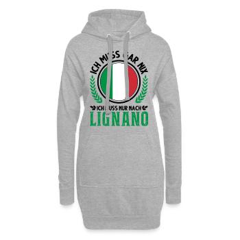 Lignano Italien Urlaub Reise Geschenk - Hoodie-Kleid - Grau meliert - Vorne