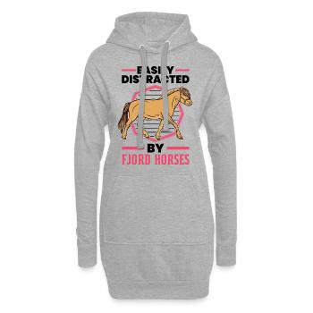 Easily distracted by Fjord Horses Fjordpferd - Hoodie-Kleid - Grau meliert - Vorne