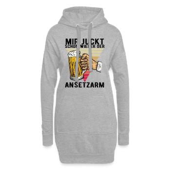 Alkohol Bier Saufen Sauf Geschenk - Hoodie-Kleid - Grau meliert - Vorne