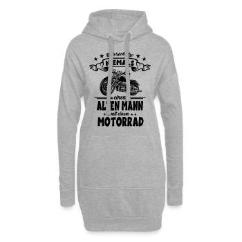 Alten Mann auf einem Motorrad - Motorradfahrer Opa - Hoodie-Kleid - Grau meliert - Vorne