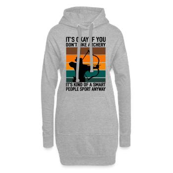 Bogenschießen Bogensport Pfeil & Bogen Bogenschütz - Hoodie-Kleid - Grau meliert - Vorne